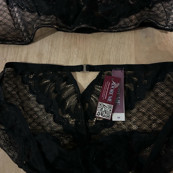 NWT Adore Me | Black Lace Bra and Panty Set - Picture 3 of 5